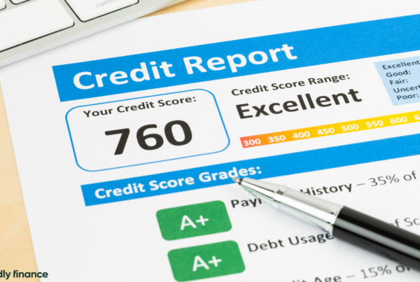 A document showing a credit report with an excellent score