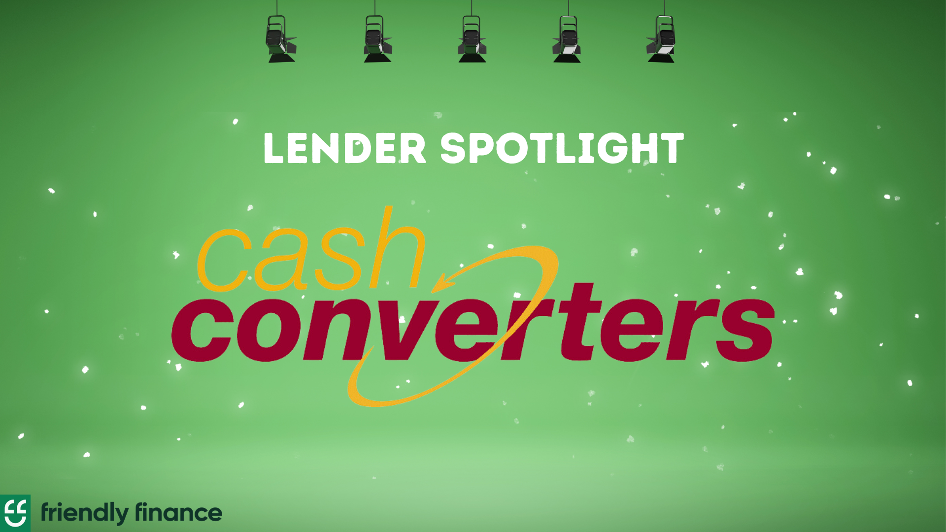 spotlights pointing to Cash Converters logo